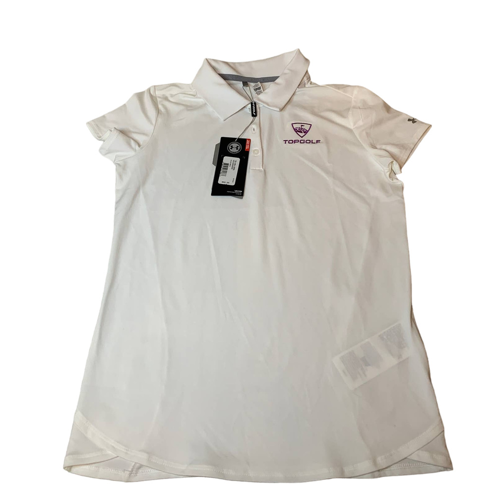 Under Armour polo girls YL white SPF 30 TOP GOLF